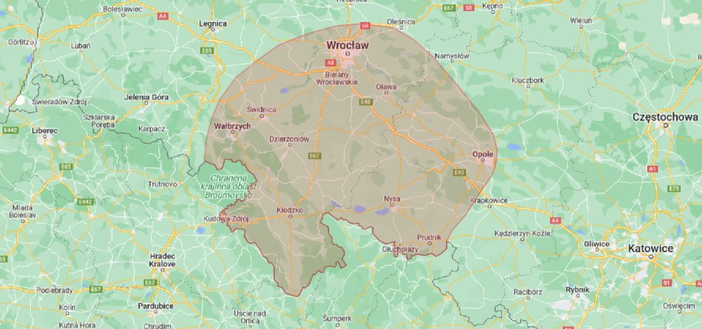 DDD Wrocław i okolice — mapa oddziałów